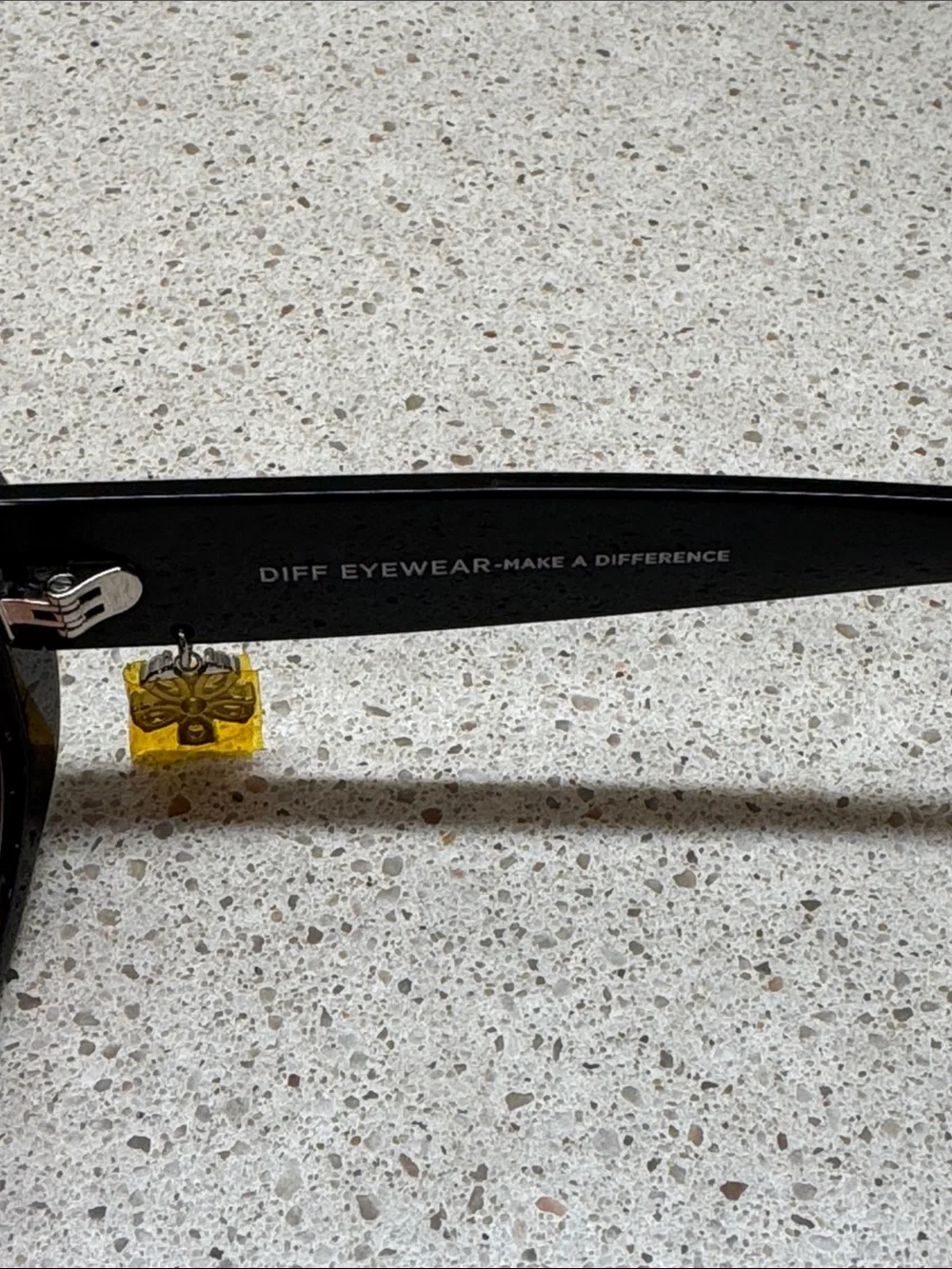 DIFF x Clueless Black Frame Sunglasses with Pink Lenses w/ Case and Cleaning Rag